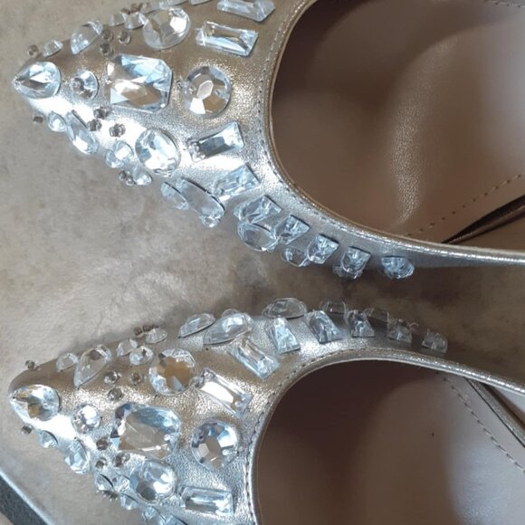 Steve Madden Penda Gold Leather Pointed Toe Pump Heels 9.5 - Picture 5 of 6